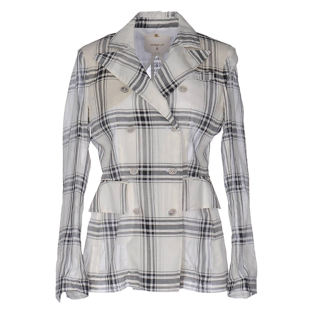Dondup Women's Plaid Linen Jacket - Black and White